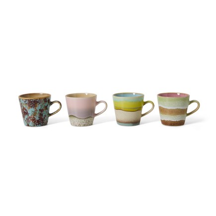 Tasse a cafe gres multicolore Hk living Rococo set de 4