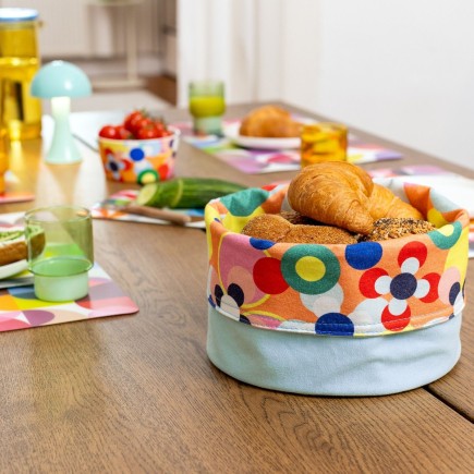 Corbeille ronde coton design multicolore Remember Sushi