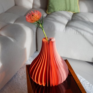 Vase design papier cartonne couleur orange Remember YUKI