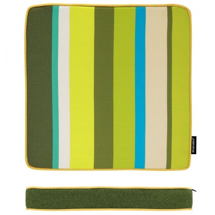 Galette de chaise design rayures multicolores Remember Como