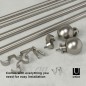 Tringle a rideaux double classique extensible acier embouts boules Umbra Bolas