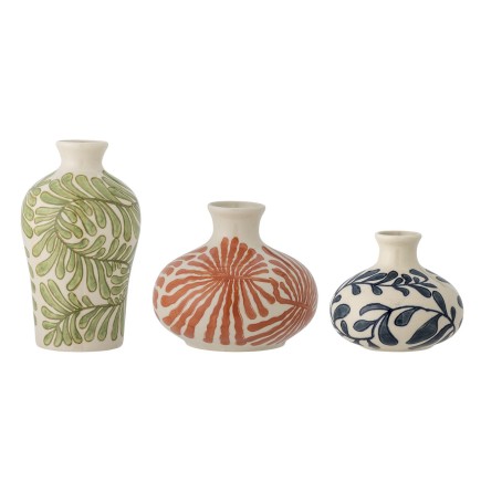 Set de 3 vases peint gres Bloomingville FAUNI