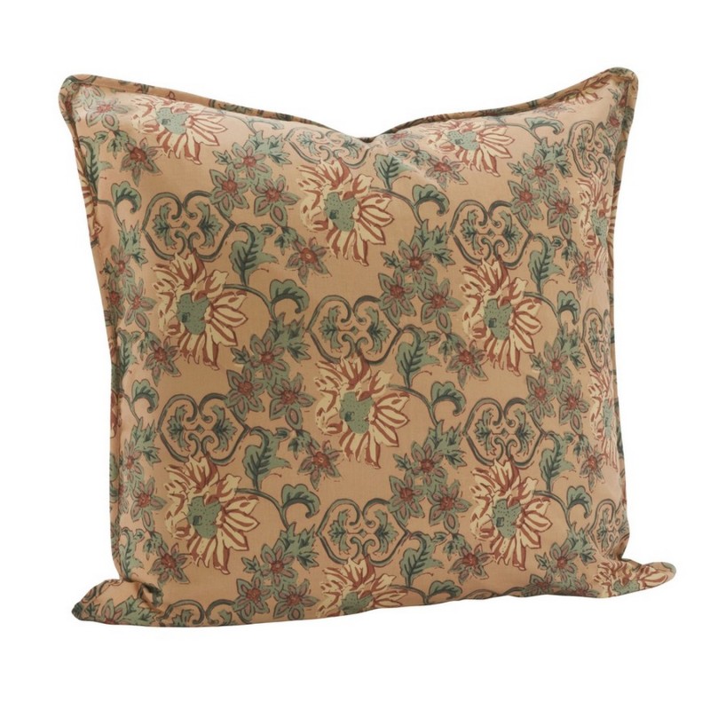 Grande housse coussin coton imprime fleurs Madam Stoltz