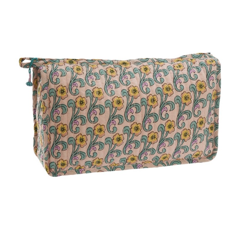 Trousse de toilette coton matelasse floral Madam Stoltz