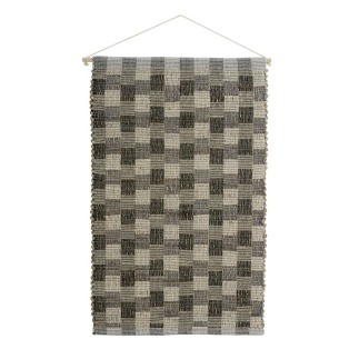 Tenture murale decoration jute carreaux Madam Stoltz