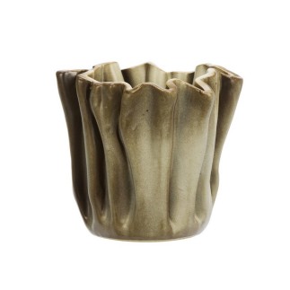 Cache pot decoratif gres plisse texture Madam Stoltz