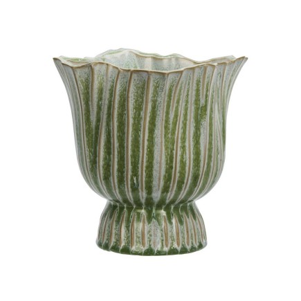 Cache pot texture organique vert gres Madam Stoltz