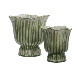 Cache pot texture organique vert gres Madam Stoltz