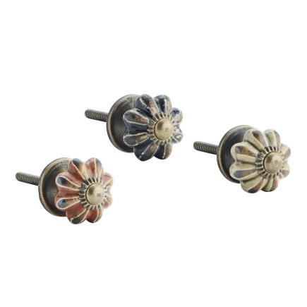 Bouton de meuble vintage ceramique couleur Madam Stoltz set de 3