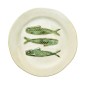 Assiette plate gres motif poissons couleur Madam Stoltz