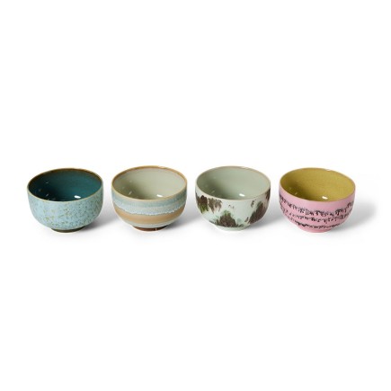 Bols gres emaille multicolore depareilles HK living Dada set de 4