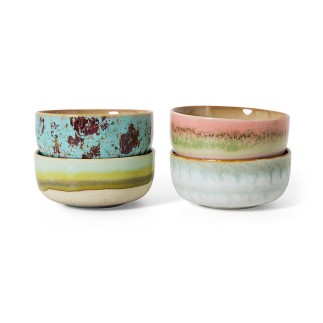 Bols depareilles gres multicolore HK living Impression set de 4