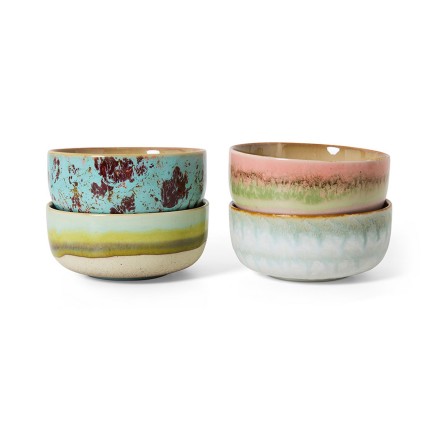 Bols depareilles gres multicolore HK living Impression set de 4