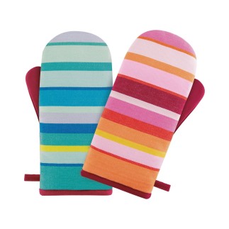 Gants de cuisine multicolore rayures coton Remember
