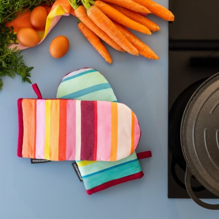 Gants de cuisine multicolore rayures coton Remember
