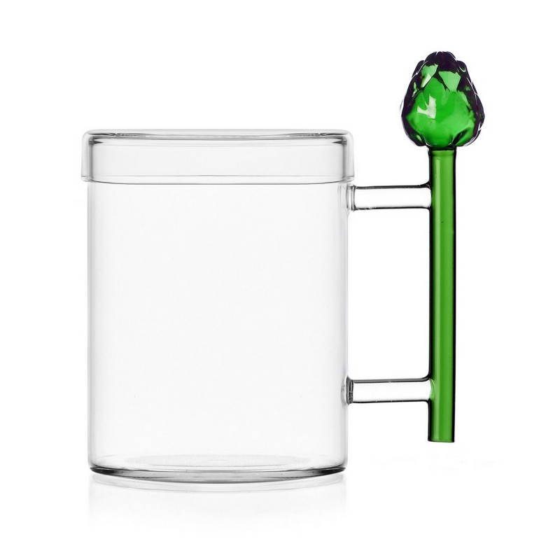 Mug tasse verre avec couvercle design artichaut Ichendorf Milano Vegetables