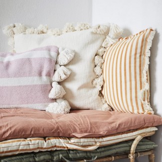 housse de coussin coton raye orange madam stoltz
