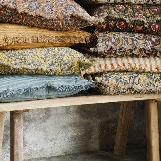 housse de coussin coton raye orange madam stoltz