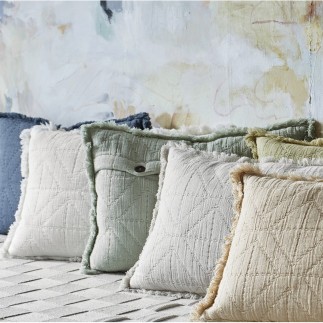 petit coussin coton brode uni blanc ecru franges madam stoltz