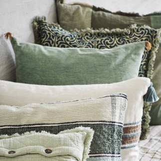 housse coussin uni vert coton lave madam stoltz
