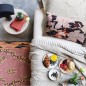hk living coussin reversible fleurs motif japonais geometrique