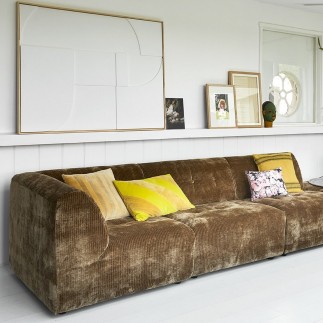 Coussin de salon velours rayures HKliving