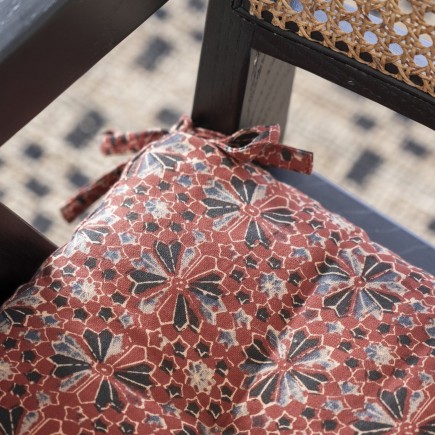 Coussin de chaise coton imprimé Madam Stoltz