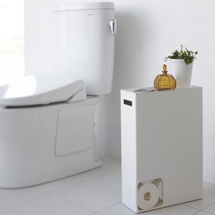 reserve papier toilette rangement wc design metal blanc yamazaki