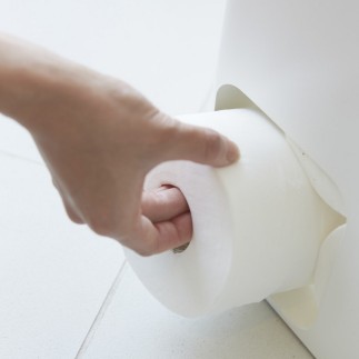 reserve papier toilette rangement wc design metal blanc yamazaki