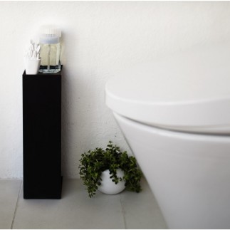 reserve de papier wc rangement design noir yamazaki tower