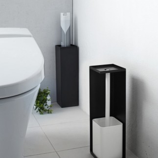 reserve de papier wc rangement design noir yamazaki tower