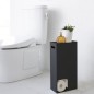 rangement design papier toilette reserve acier noir yamazaki tower