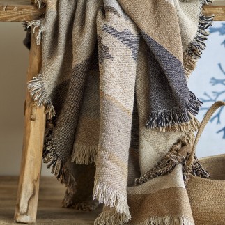 Plaid contemporain coton recyclé Bloomingville MAJI