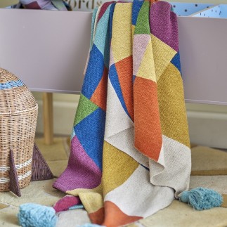 Plaid enfant multicolore coton recycle Bloomingville Colorine