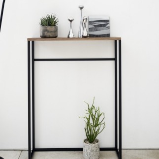 table console etroite fine design metal bois yamazaki tower