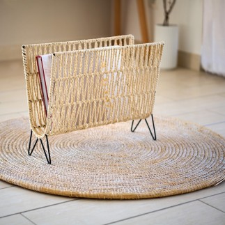 porte revues matiere naturelle papier metal boho zeller
