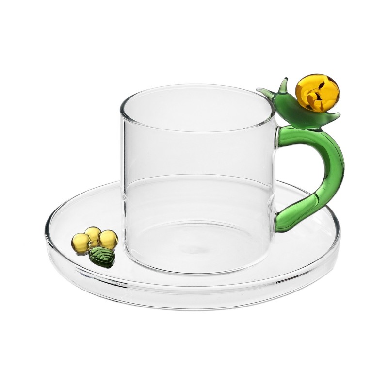Tasse verre soucoupe escargot Ichendorf Milano Fruits and Flowers
