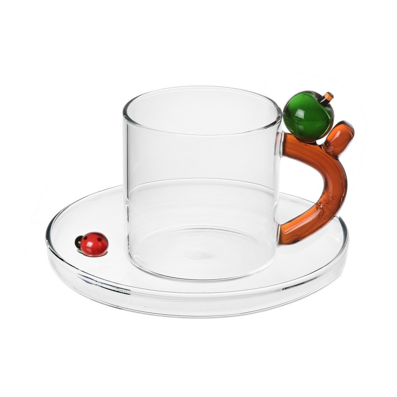 Tasse soucoupe verre pomme Ichendorf Milano Fruits and Flowers