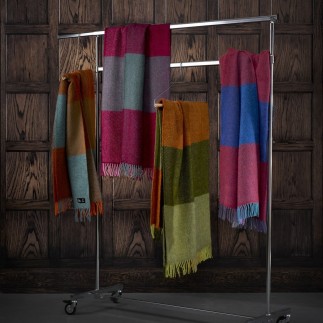 plaid laine agneau carreaux orange klippan gotland