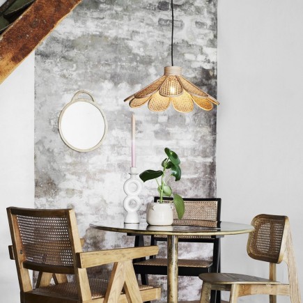 Suspension fleur rotin bambou Madam Stoltz