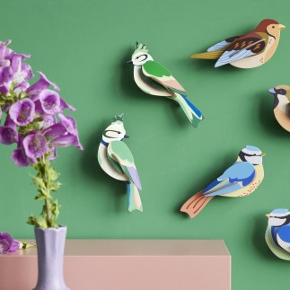 Oiseaux de jardin 3D décoratifs carton Studio Roof Forest Crests