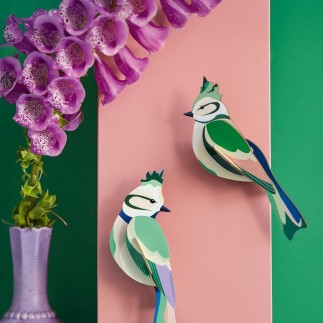 Oiseaux de jardin 3D carton decoratifs Studio Roof Forest Crests
