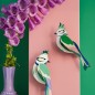 Oiseaux de jardin 3D carton decoratifs Studio Roof Forest Crests