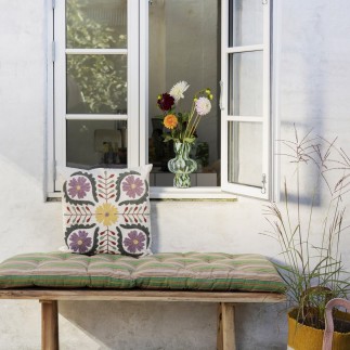 Matelas de banc rayures coton Madam Stoltz