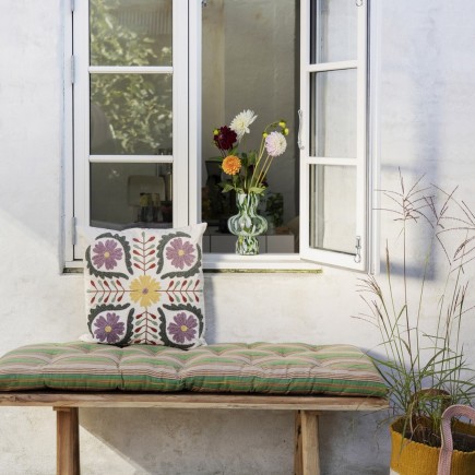 Matelas de banc rayures coton Madam Stoltz