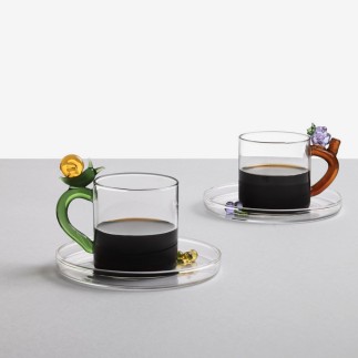 Tasse a cafe verre soucoupe fruits myrtille Ichendorf Milano Fruits and Flowers