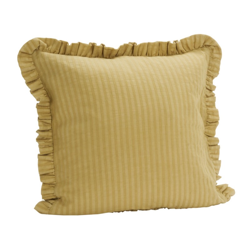 Housse de coussin volants couleur coton uni Madam Stoltz