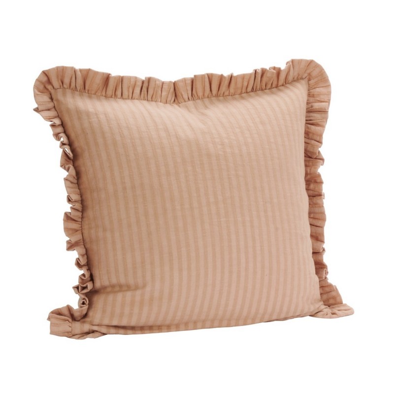 Housse de coussin volants couleur coton uni Madam Stoltz