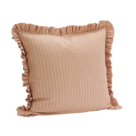 Housse de coussin volants couleur coton uni Madam Stoltz