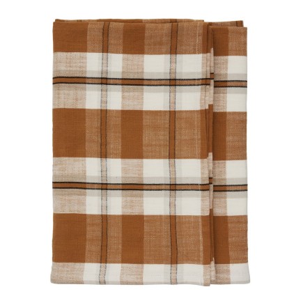 Nape carree coton carreaux couleur orange brique Madam Stoltz